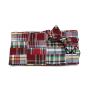 Red Madras Patchwork Plaid Cummerbund & Bow Tie